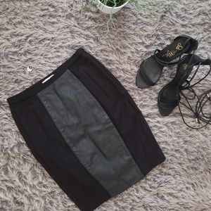 Ted Baker Black Leather Panel Mini Skirt